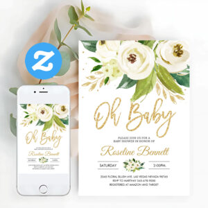 Greenery Coed Gender Neutral Baby Shower Invitation