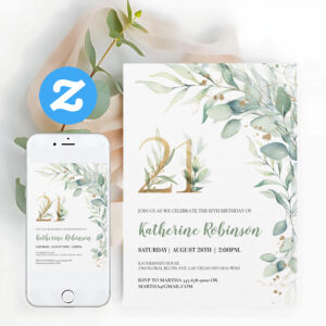 21st Birthday Invite For Her Adult Birthday