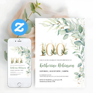 100th Birthday Invite For Her Adult Birthday