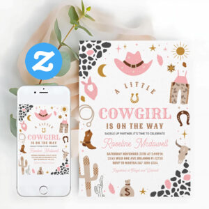 Cowgirl Rodeo Girl Southwestern Ranch Baby Shower Invitation