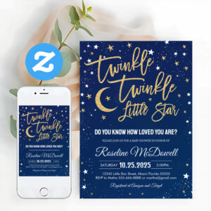 Twinkle Twinkle Little Star Baby Shower Invitation