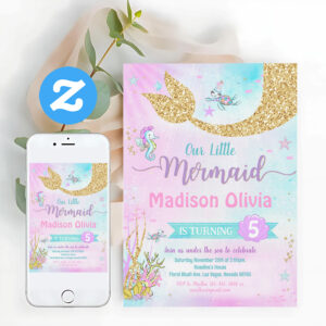 Under The Sea Mermaid Birthday Invitation