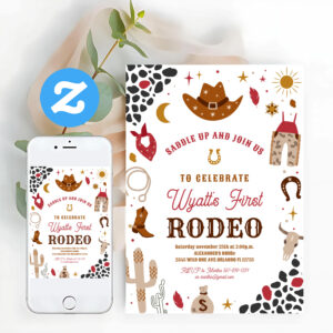 Cowboy Birthday Wild West Cowboy Southwestern Invitation