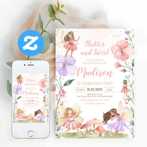 Magical Floral Fairy Princess Whimsical Birthday Invitation