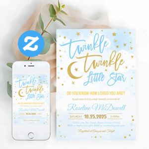 Twinkle Twinkle Little Star Baby Shower Invitation