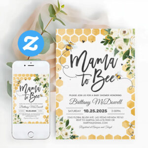 Mama To Bee Baby Shower Invitation