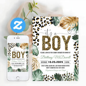 Leopard Print Baby Shower Invitation