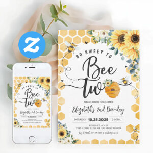 So Sweet To Bee Two Party Bee Day 2nd Birthday Invitation