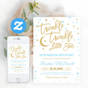 Twinkle Twinkle Little Star Baby Shower Invitation