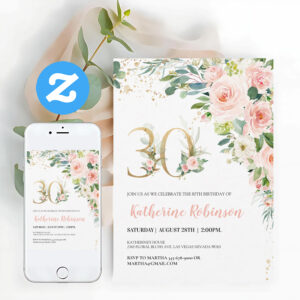 30th Birthday Invite For Her Adult Birthday