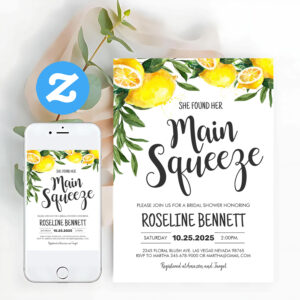 She Found Her Main Squeeze Lemon Bridal Shower Invitation