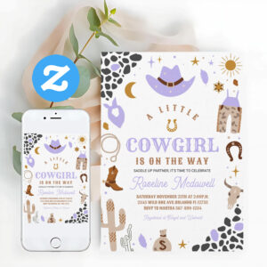Cowgirl Rodeo Girl Southwestern Ranch Baby Shower Invitation