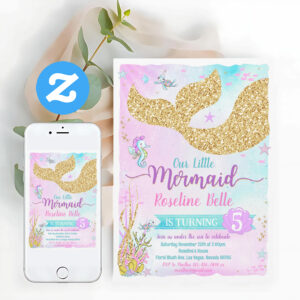 Under The Sea Mermaid Birthday Invitation