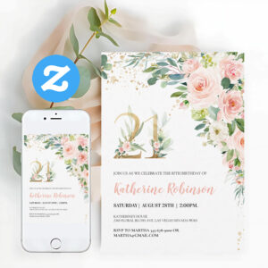 21st Birthday Invite For Her Adult Birthday