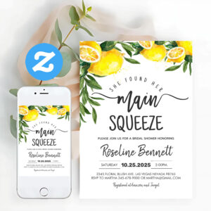 She Found Her Main Squeeze Bridal Shower Invitation