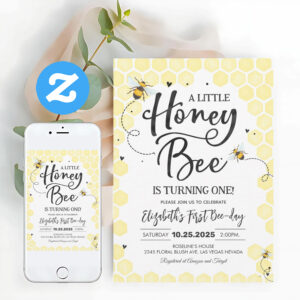 Honey Bee Birthday Party Bee 1st Birthday Invitation