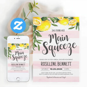 She Found Her Main Squeeze Lemon Bridal Shower Invitation
