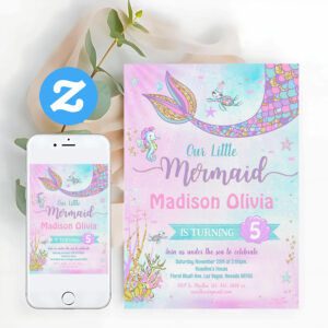 Under The Sea Mermaid Birthday Invitation