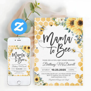 Mama To Bee Baby Shower Invitation