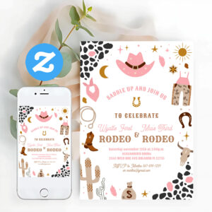 Rodeo Joint Cowgirl First Rodeo Southwestern Ranch Invitation