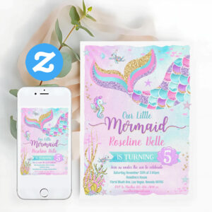 Under The Sea Mermaid Birthday Invitation