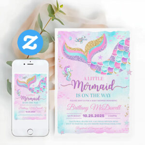 Girl Shower Under The Sea Mermaid Baby Shower Invitation