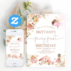 Fairy First Birthday Invitation
