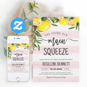 She Found Her Main Squeeze Lemon Bridal Shower Invitation