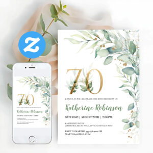 Brunch 70th Birthday Invitation