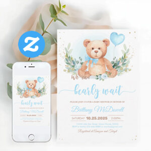 Teddy Bear Baby Shower Bear Themed Invitation